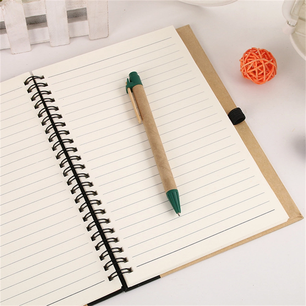 Eco-Friendly Promotional Spiral Notebook with Ballpen, Recycled Notebook with Ballpen