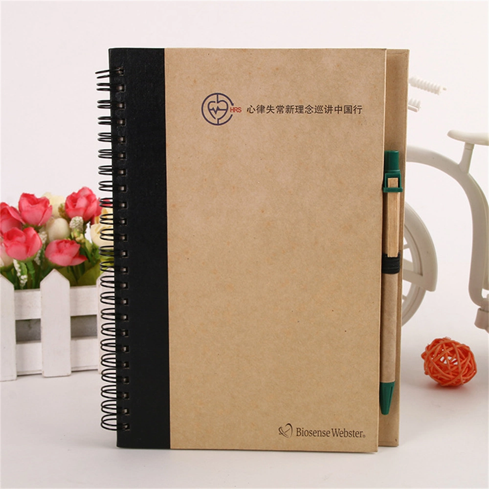 Eco-Friendly Promotional Spiral Notebook with Ballpen, Recycled Notebook with Ballpen